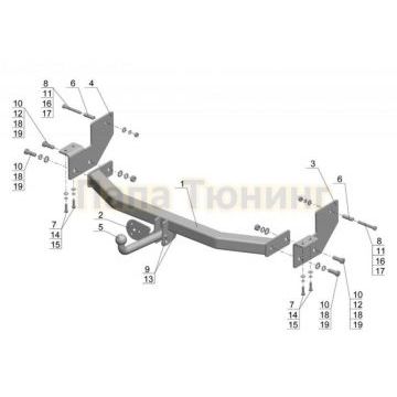 Фаркоп Avtos для Isuzu D-MAX 2008-2012