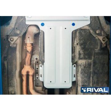 Защита КПП алюминий 4 мм RIVAL для Jaguar XE, V - 2.0(240л.с.); 2.0(200л.с.); 2.0d(180л.с.); задний привод 2015-/Jaguar XF, V - 2.0d(180л.с.); задний привод 2015-