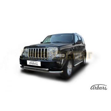 Защита передняя двойная 76-57 мм Slitkoff для Jeep Cherokee KK 2007-2013