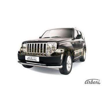 Защита переднего бампера 76 мм Slitkoff для Jeep Cherokee KK 2007-2013
