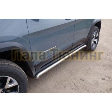 Пороги труба 60 мм ТСС для Jeep Cherokee Trailhawk 2014-