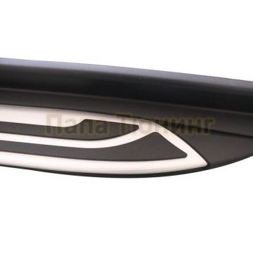 Пороги алюминиевые серебристые с логотипом OEM Tuning для Jeep Cherokee 2014-2018