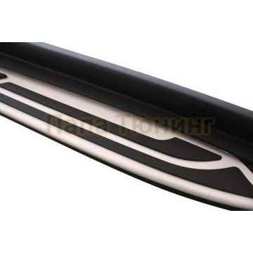 Пороги алюминиевые серебристые с логотипом OEM Tuning для Jeep Cherokee 2014-2018