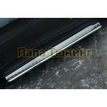 Пороги с площадкой алюминиевый лист d42 РусСталь для Jeep Cherokee 2014-2018