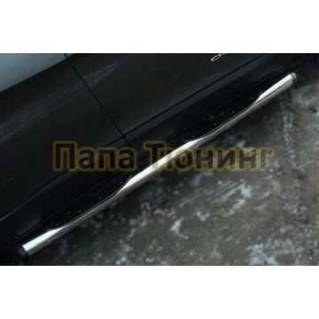 Пороги труба с накладками d76 вариант 2 РусСталь для Jeep Cherokee 2014-2018