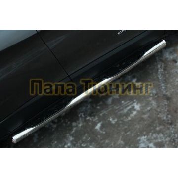 Пороги труба с накладками d76 вариант 3 РусСталь для Jeep Cherokee 2014-2018