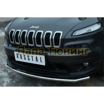 Защита переднего бампера d42 РусСталь для Jeep Cherokee 2014-2018