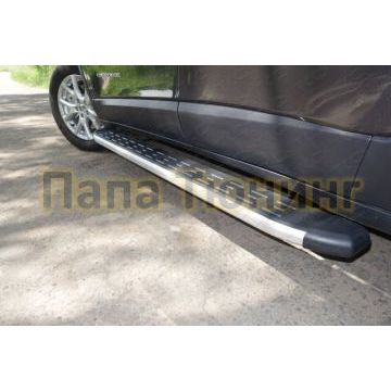 Пороги алюминиевые ТСС с накладкой для Jeep Cherokee 2014- Пороги алюминиевые ТСС с накладкой для Jeep Cherokee 2014-