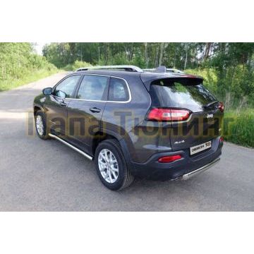Пороги труба 60 мм ТСС для Jeep Cherokee 2014- Пороги труба 60 мм ТСС для Jeep Cherokee 2014-