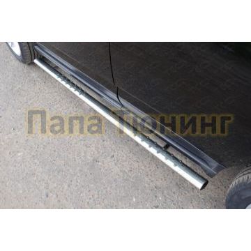 Пороги труба овальная с проступью 75-42 мм ТСС для Jeep Compass 2013-