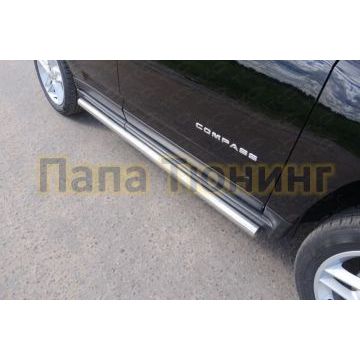 Пороги труба 60 мм ТСС для Jeep Compass 2013-