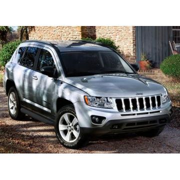 Пороги алюминиевые Rival Black-Premium для Jeep Compass 2010-2015