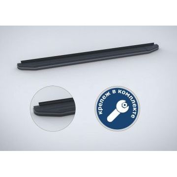Пороги алюминиевые Rival Black-Premium для Great Wall Hover H3/H5/DW Hower H3/Haval H5 2010-2024