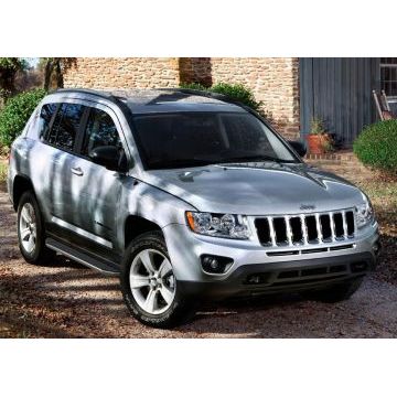 Пороги алюминиевые Rival Premium для Jeep Compass 2010-2015