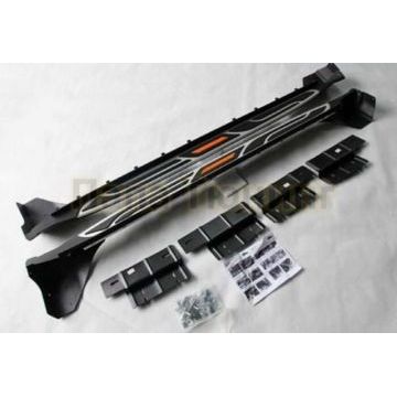 Пороги алюминиевые серебристые с логотипом OEM Tuning для Jeep Grand Cherokee 2010-