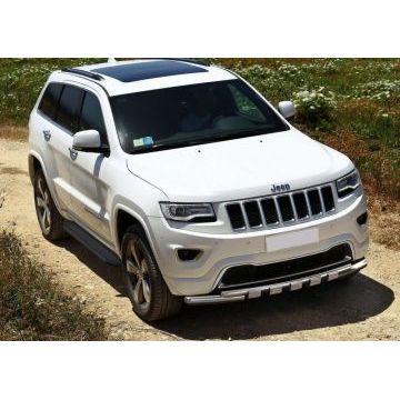 Пороги алюминиевые Rival Black-Premium для Jeep Grand Cherokee 2010-2018