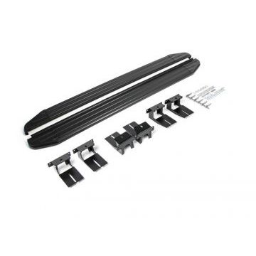 Пороги алюминиевые Rival Black-Premium для Jeep Grand Cherokee 2010-2018