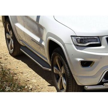 Пороги алюминиевые Rival Premium для Jeep Grand Cherokee 2010-2018