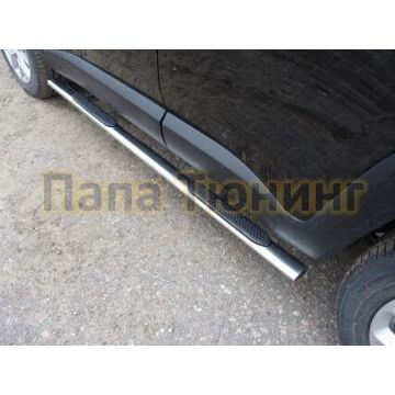 Пороги труба овальная с накладками 75х42 мм ТСС для Jeep Renegade 2015- Пороги труба овальная с накладками 75х42 мм ТСС для Jeep Renegade 2015-