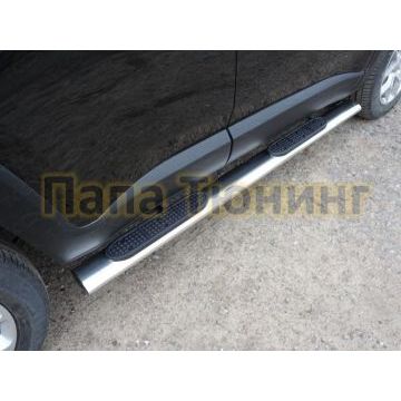 Пороги труба овальная с накладками 120х60 мм ТСС для Jeep Renegade 2015- Пороги труба овальная с накладками 120х60 мм ТСС для Jeep Renegade 2015-