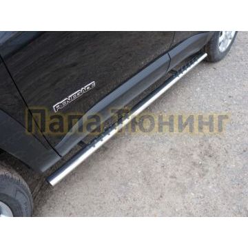 Пороги труба овальная с проступью 75х42 мм ТСС для Jeep Renegade 2015- Пороги труба овальная с проступью 75х42 мм ТСС для Jeep Renegade 2015-