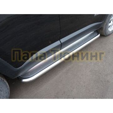 Пороги с площадкой нержавеющий лист 60 мм ТСС для Jeep Renegade 2015- Пороги с площадкой нержавеющий лист 60 мм ТСС для Jeep Renegade 2015-