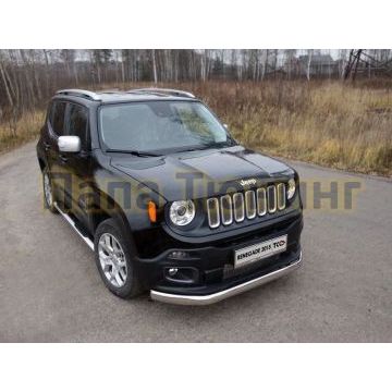 Защита передняя овальная 75х42 мм ТСС для Jeep Renegade 2015- Защита передняя овальная 75х42 мм ТСС для Jeep Renegade 2015-