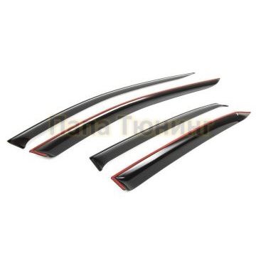 Дефлекторы окон Rival Premium оргстекло 4 штуки на хетчбек для Kia Ceed 2018-