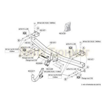 Фаркоп Brink шар BMA съёмный для Porsche Cayenne/Audi Q7 2003-2015