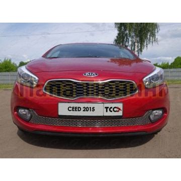 Накладка решётки радиатора нижняя лист треугольник ТСС для Kia Ceed 2012-2018 Накладка решётки радиатора нижняя лист треугольник ТСС для Kia Ceed 2012-2018