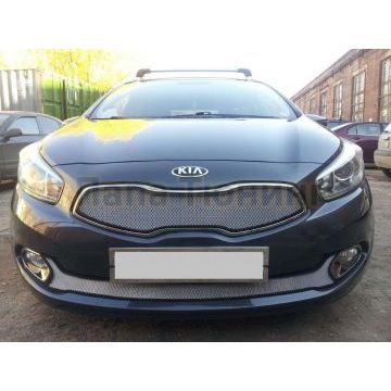 Защита радиатора хром верхняя РусСталь для Kia Ceed 2012-2018