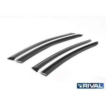 Дефлекторы окон Rival акрил 4 штуки на седан для Kia Cerato 2013-2018