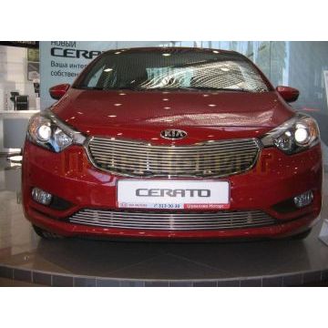 Накладка на решетку бампера РусСталь для Kia Cerato 2013-2016