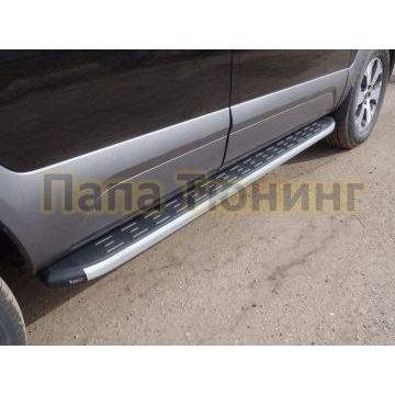 Пороги алюминиевые с накладкой ТСС для Kia Mohave 2016-2020 Пороги алюминиевые с накладкой ТСС для Kia Mohave 2016-2020