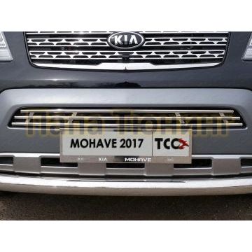 Накладка решётки радиатора 16 мм ТСС для Kia Mohave 2016-2020 Накладка решётки радиатора 16 мм ТСС для Kia Mohave 2016-2020