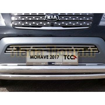 Накладка решётки радиатора 16 мм (с парктроником) ТСС для Kia Mohave 2016-2020 Накладка решётки радиатора 16 мм (с парктроником) ТСС для Kia Mohave 2016-2020