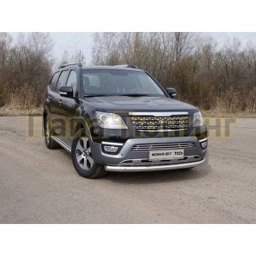 Защита переднего бампера 76 мм ТСС для Kia Mohave 2016-2020 Защита переднего бампера 76 мм ТСС для Kia Mohave 2016-2020