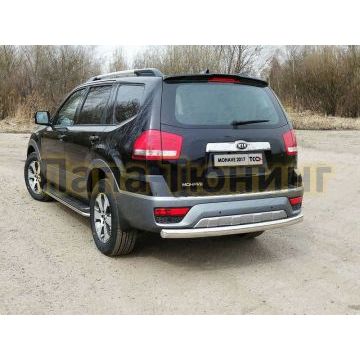 Защита заднего бампера овальная 75х42 мм ТСС для Kia Mohave 2016-2020 Защита заднего бампера овальная 75х42 мм ТСС для Kia Mohave 2016-2020