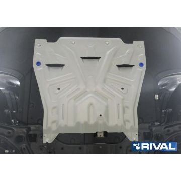 Защита картера + КПП алюминий 4 мм Rival для Kia Optima, V - 2.0(150л.с.) АКПП; 2.4(188л.с.) 2018-/Kia Optima, V - 2.0(150л.с.); 2.4(188л.с.); 2.0T(245л.с.) 2016-2018