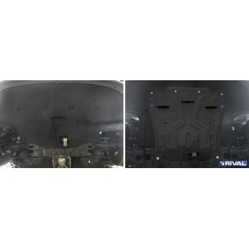 Защита картера + КПП сталь Rival для Kia Optima, V - 2.0(150л.с.); 2.4(188л.с.); 2.0T(245л.с.) 2016-2018/Kia Optima, V - 2.0(150л.с.) АКПП; 2.4(188л.с.) 2018-