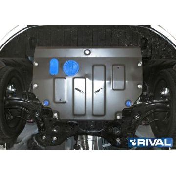 Защита картера + КПП алюминий 4 мм RIVAL для Kia Picanto, V - 1.2 Gtline; 1.0 2017-