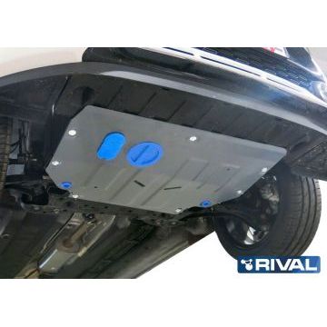 Защита картера + КПП алюминий 4 мм RIVAL для Kia Picanto, V - 1.2 Gtline; 1.0 2017-