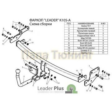 Фаркоп Лидер-Плюс для Kia Picanto 2003-2011