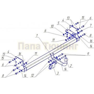 Фаркоп Avtos для Kia Picanto 2011-2017