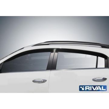 Дефлекторы окон Rival акрил 4 штуки на хетчбек 5 дверей для Kia Rio X-line 2017-