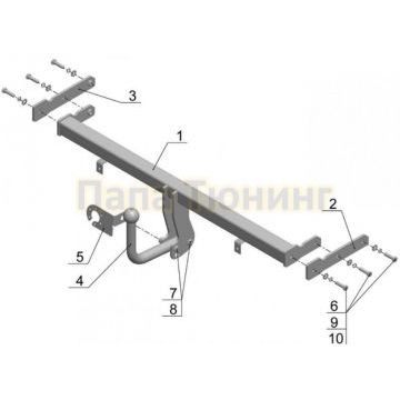 Фаркоп Avtos для Kia Rio 2009-2011
