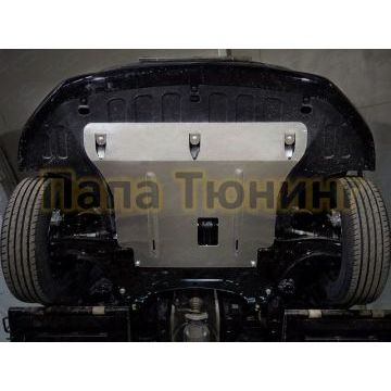Защита картера и КПП (алюминий) 4мм ТСС для Hyundai Solaris (HCR) 2017-2020/Hyundai Solaris (HCR) 2020- /Kia Rio (FB) 2017-/Kia Rio X 2020-/Kia Rio X-Line 2017-2020