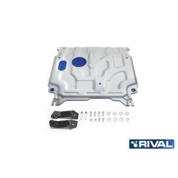 Защита картера + КПП алюминий 4 мм RIVAL для Hyundai Solaris, V - 1.4; 1.6 2017-2020/Hyundai Solaris, V - 1.4; 1.6 2020-/Kia Rio X-Line, V - 1.4; 1.6 2017-2020/Kia Rio, V - 1.4; 1.6 2017-2020/Kia Rio, V - 1.4; 1.6 2020-
