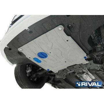 Защита картера + КПП алюминий 4 мм RIVAL для Hyundai Solaris, V - 1.4; 1.6 2017-2020/Hyundai Solaris, V - 1.4; 1.6 2020-/Kia Rio X-Line, V - 1.4; 1.6 2017-2020/Kia Rio, V - 1.4; 1.6 2017-2020/Kia Rio, V - 1.4; 1.6 2020-
