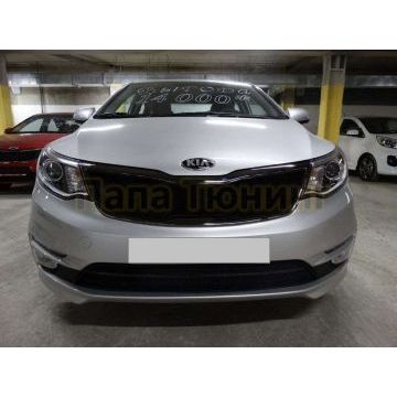 Защита радиатора черная нижняя РусСталь для Kia Rio 2015-2017